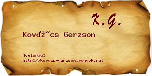 Kovács Gerzson névjegykártya